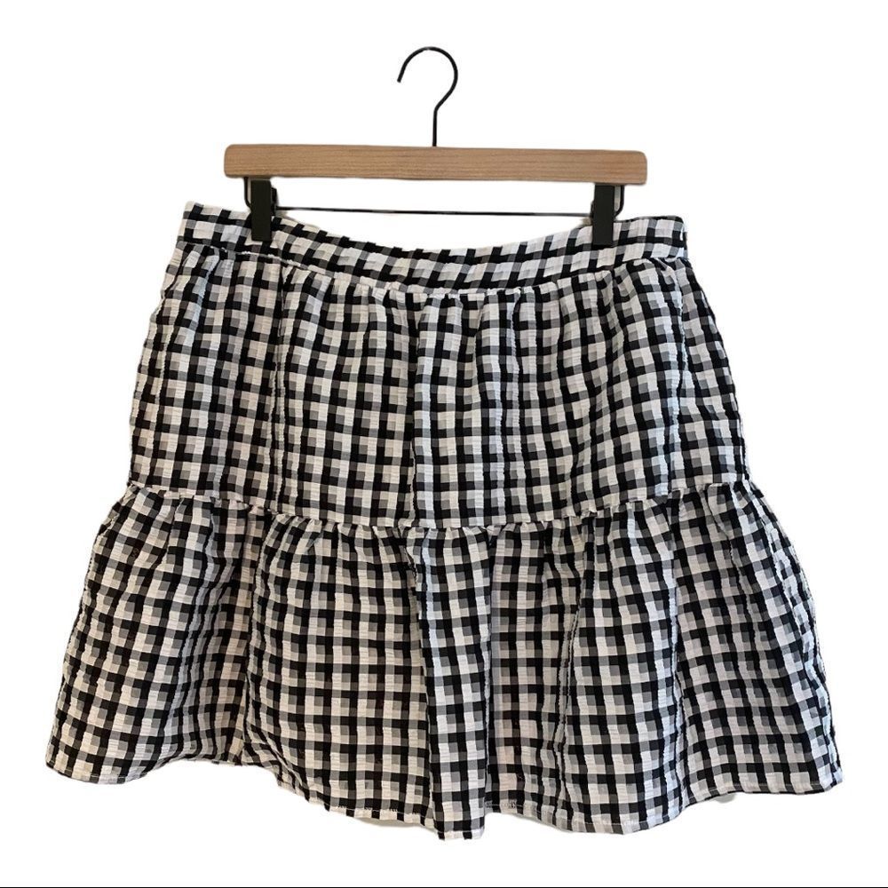 NWT Top Shop Checkered Flounce Mini Skirt